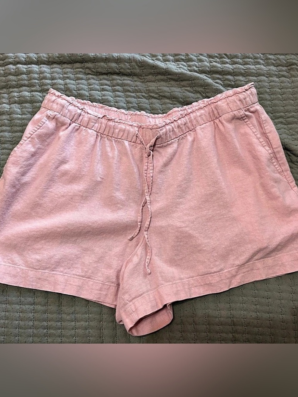 Gap Linen-Blend Pull-On Shorts Pink Size XL